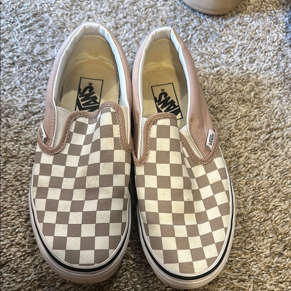 Vans mauve and Cream Slip-On Sneakers